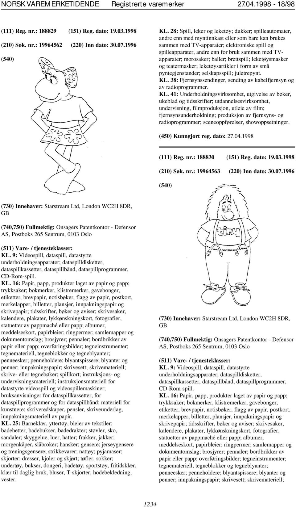 TVapparater; morosaker; baller; brettspill; leketøysmasker og teatermasker; leketøysartikler i form av små pyntegjenstander; selskapsspill; juletrepynt. KL.