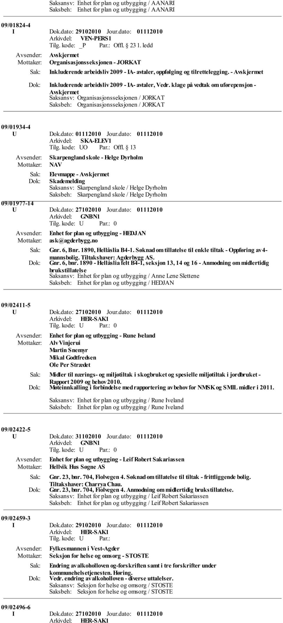 klage på vedtak om uførepensjon - Avskjermet Saksansv: Organisasjonsseksjonen / JORKAT Saksbeh: Organisasjonsseksjonen / JORKAT 09/01934-4 U Dok.dato: Jour.