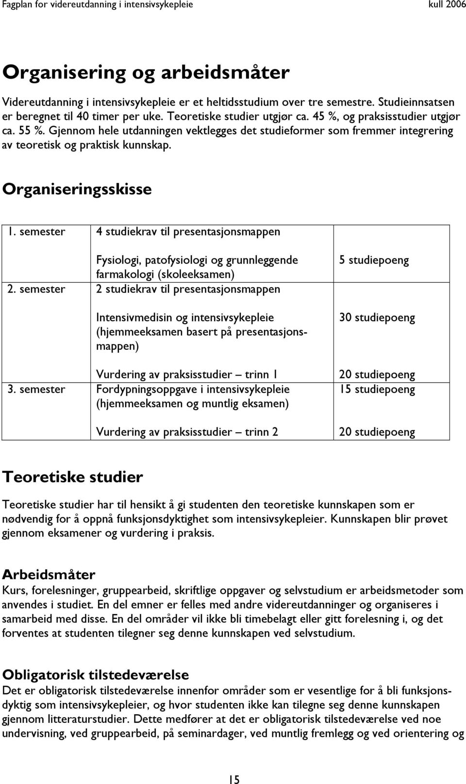 semester 4 studiekrav til presentasjonsmappen Fysiologi, patofysiologi og grunnleggende farmakologi (skoleeksamen) 2.