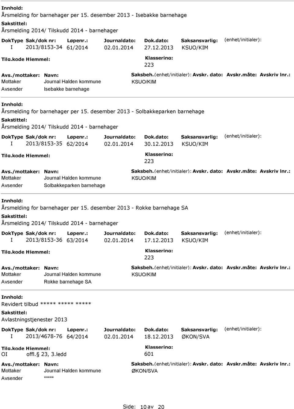 desember 2013 - Solbakkeparken barnehage 2013/8153-35 62/2014 30.12.