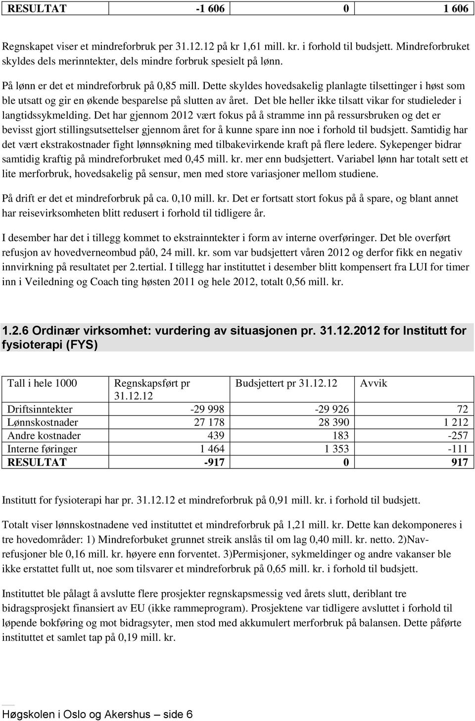 Det ble heller ikke tilsatt vikar for studieleder i langtidssykmelding.