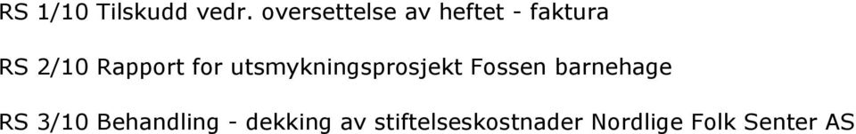 Rapport for utsmykningsprosjekt Fossen