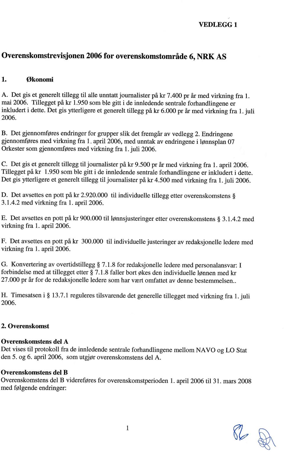 Det gjennomføres endringer for grupper slik det fremgår av vedlegg 2.