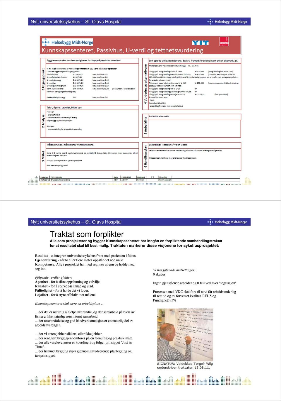 Kompetanse: Alle i prosjektet har med seg mer ut enn de hadde med seg inn. Følgende verdier gjelder: Åpenhet - for å sikre oppslutning og velvilje. Raushet - for å styrke oss innad og utad.