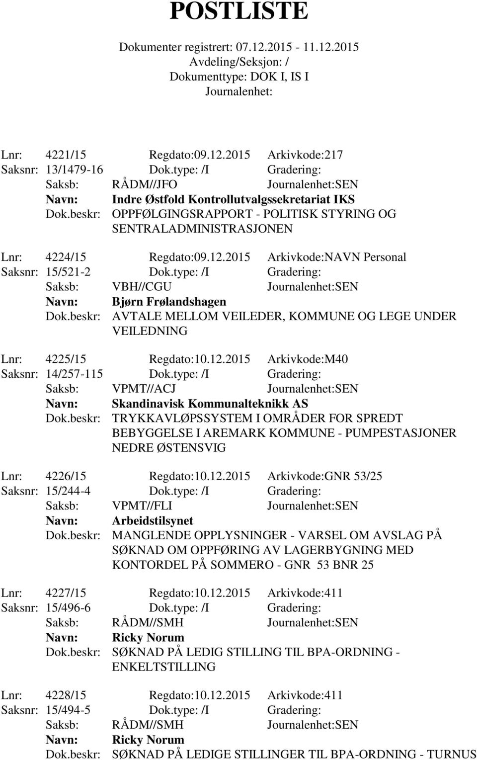 type: /I Gradering: Saksb: VBH//CGU SEN Bjørn Frølandshagen Dok.beskr: AVTALE MELLOM VEILEDER, KOMMUNE OG LEGE UNDER VEILEDNING Lnr: 4225/15 Regdato:10.12.2015 Arkivkode:M40 Saksnr: 14/257-115 Dok.