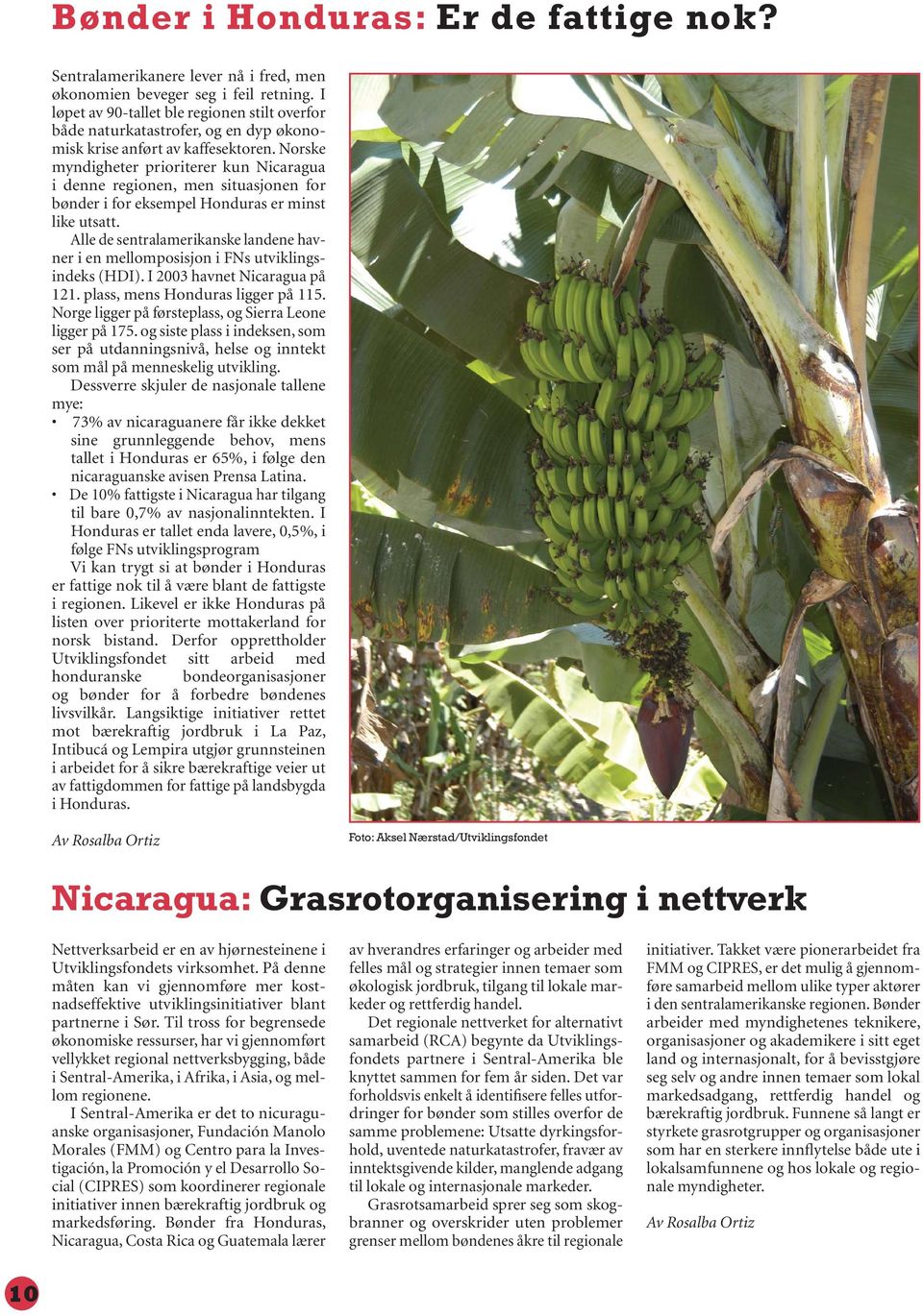 Norske myndigheter prioriterer kun Nicaragua i denne regionen, men situasjonen for bønder i for eksempel Honduras er minst like utsatt.