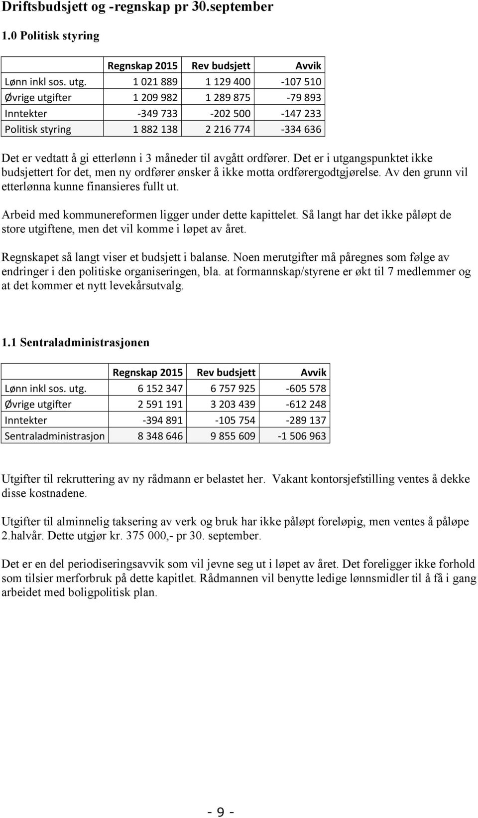 avgått ordfører. Det er i utgangspunktet ikke budsjettert for det, men ny ordfører ønsker å ikke motta ordførergodtgjørelse. Av den grunn vil etterlønna kunne finansieres fullt ut.