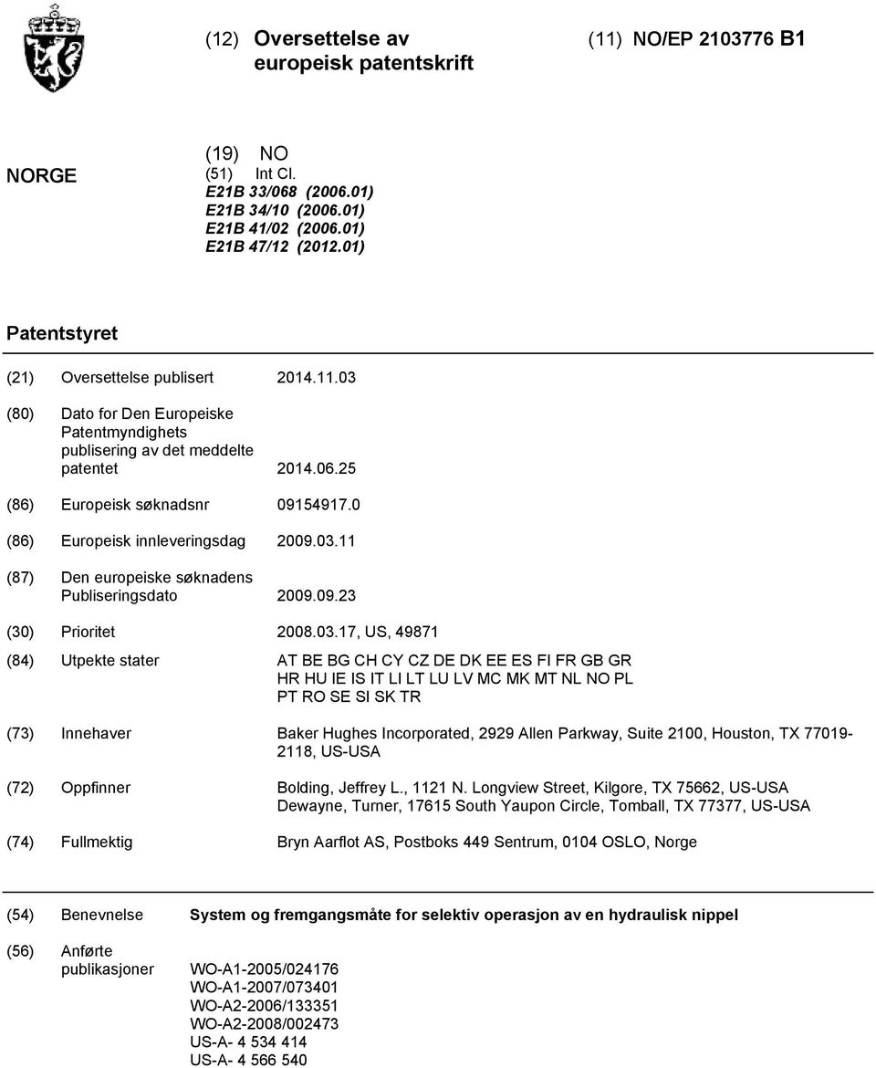 0 (86) Europeisk innleveringsdag 09.03.