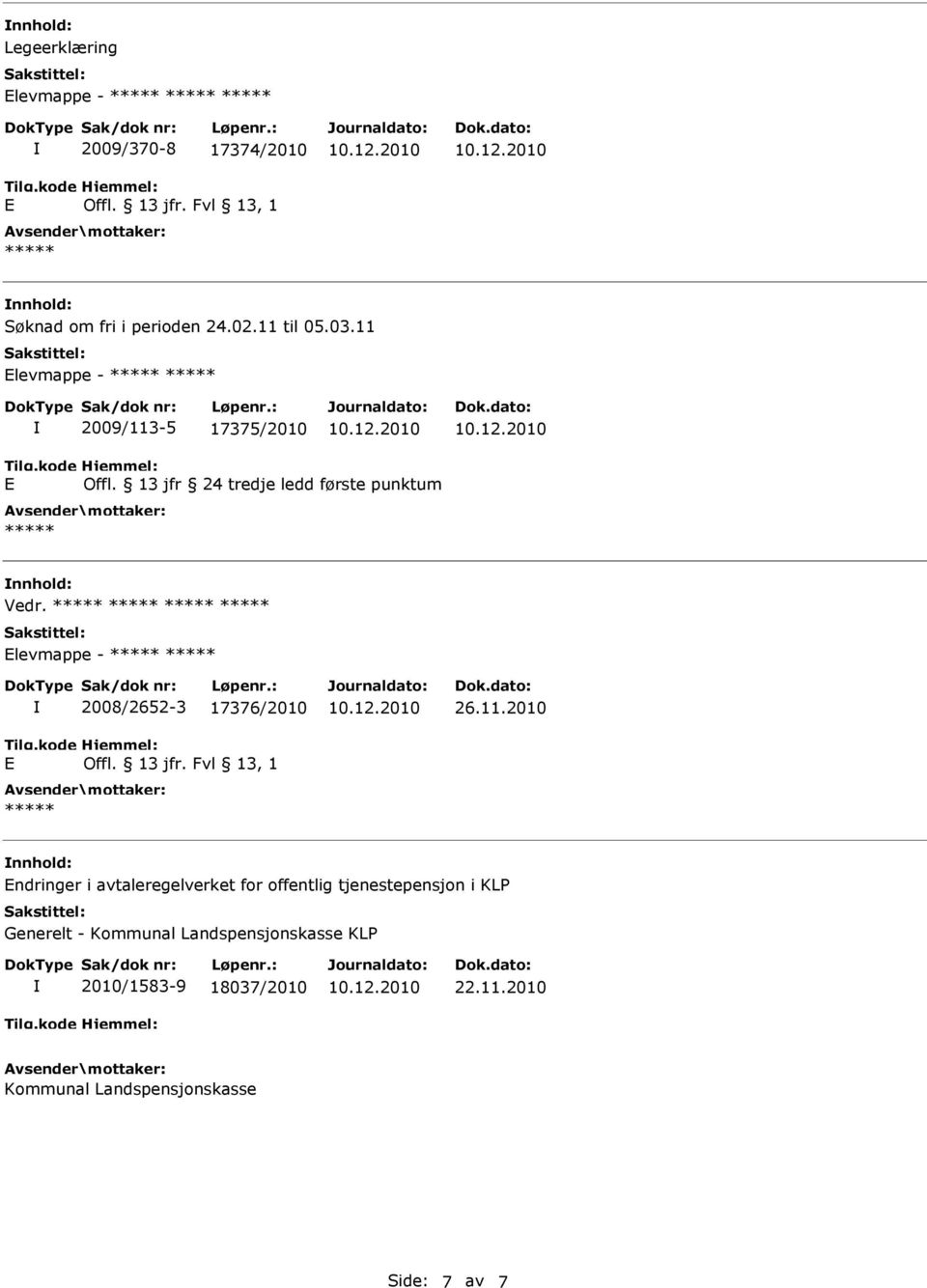 levmappe - 2008/2652-3 17376/2010 26.11.