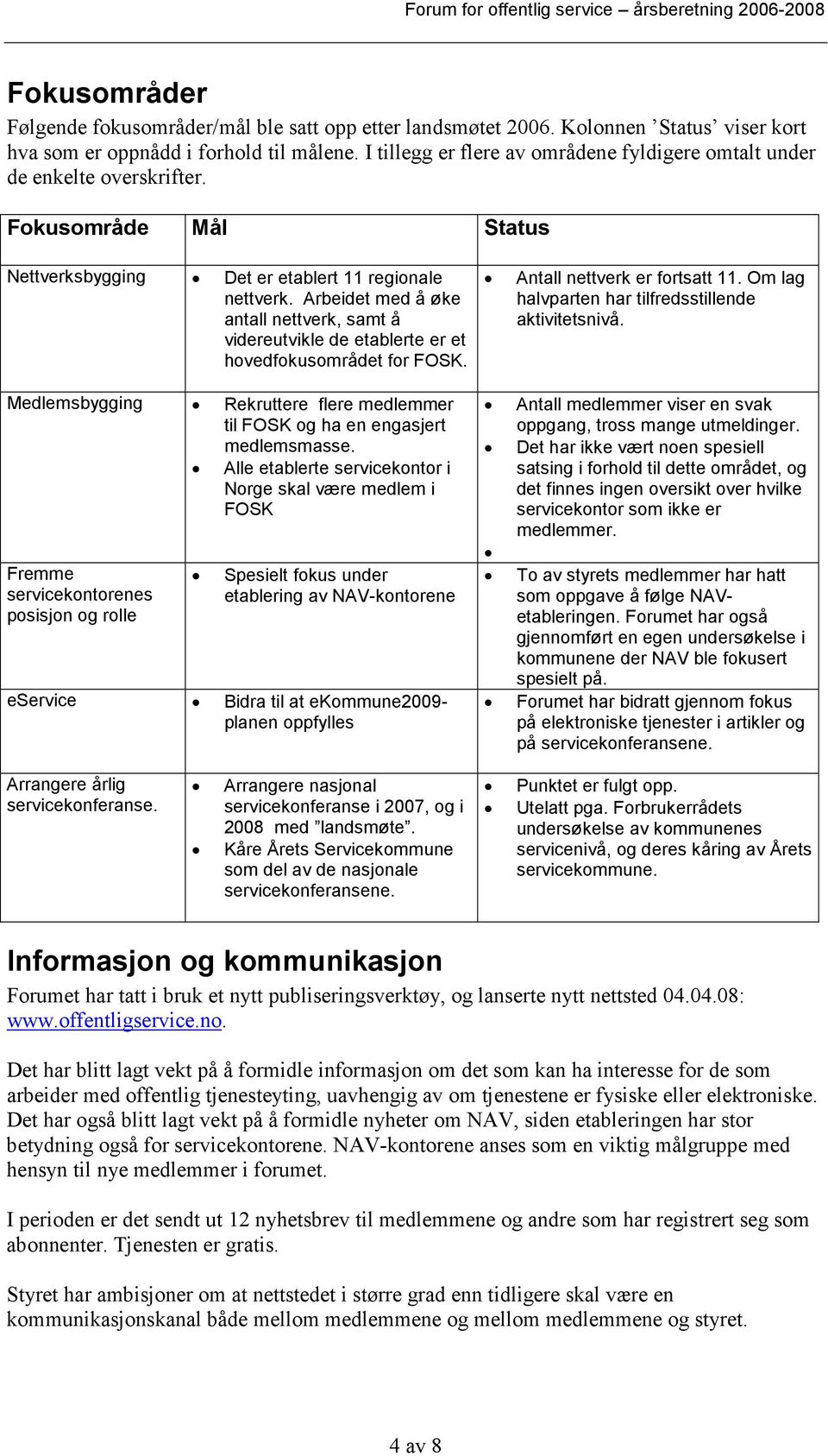 Arbeidet med å øke antall nettverk, samt å videreutvikle de etablerte er et hovedfokusområdet for FOSK. Medlemsbygging Rekruttere flere medlemmer til FOSK og ha en engasjert medlemsmasse.