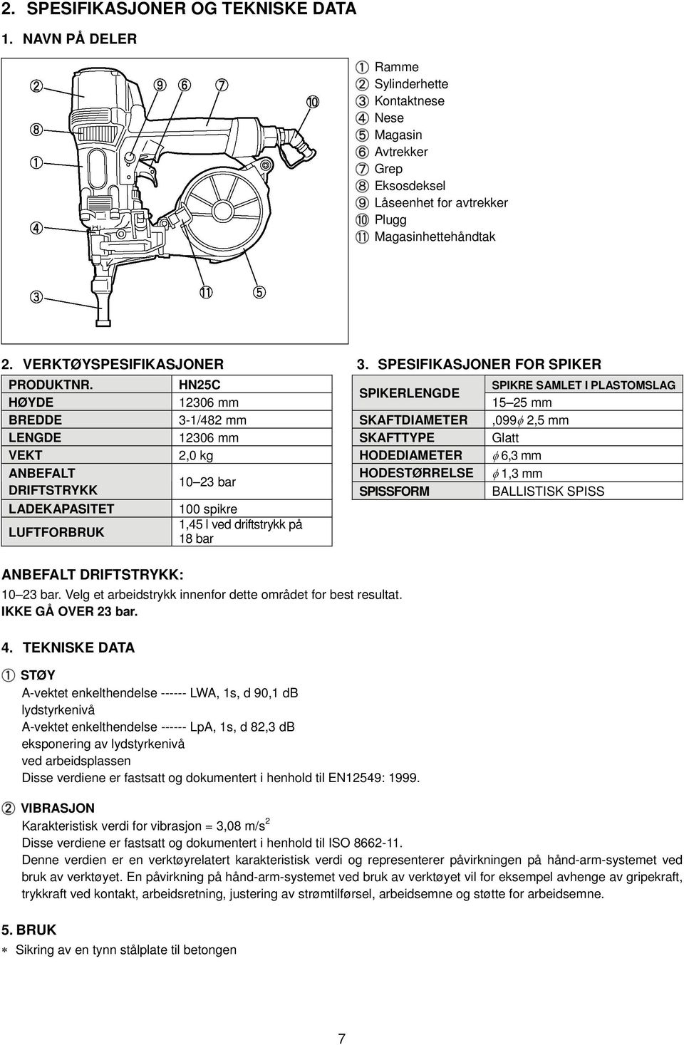 HN25C SPIKRE SAMLET I PLASTOMSLAG SPIKERLENGDE HØYDE 12306 mm 15 25 mm BREDDE 3-1/482 mm SKAFTDIAMETER,099 2,5 mm LENGDE 12306 mm SKAFTTYPE Glatt VEKT 2,0 kg HODEDIAMETER 6,3 mm ANBEFALT