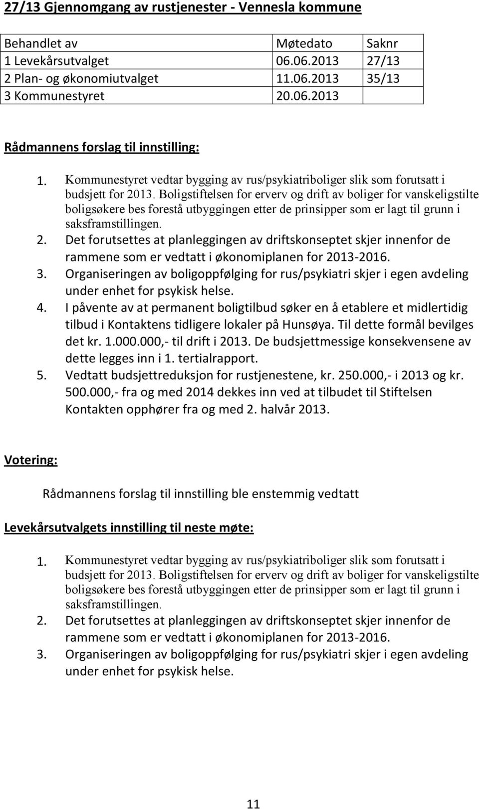 Boligstiftelsen for erverv og drift av boliger for vanskeligstilte boligsøkere bes forestå utbyggingen etter de prinsipper som er lagt til grunn i saksframstillingen. 2.