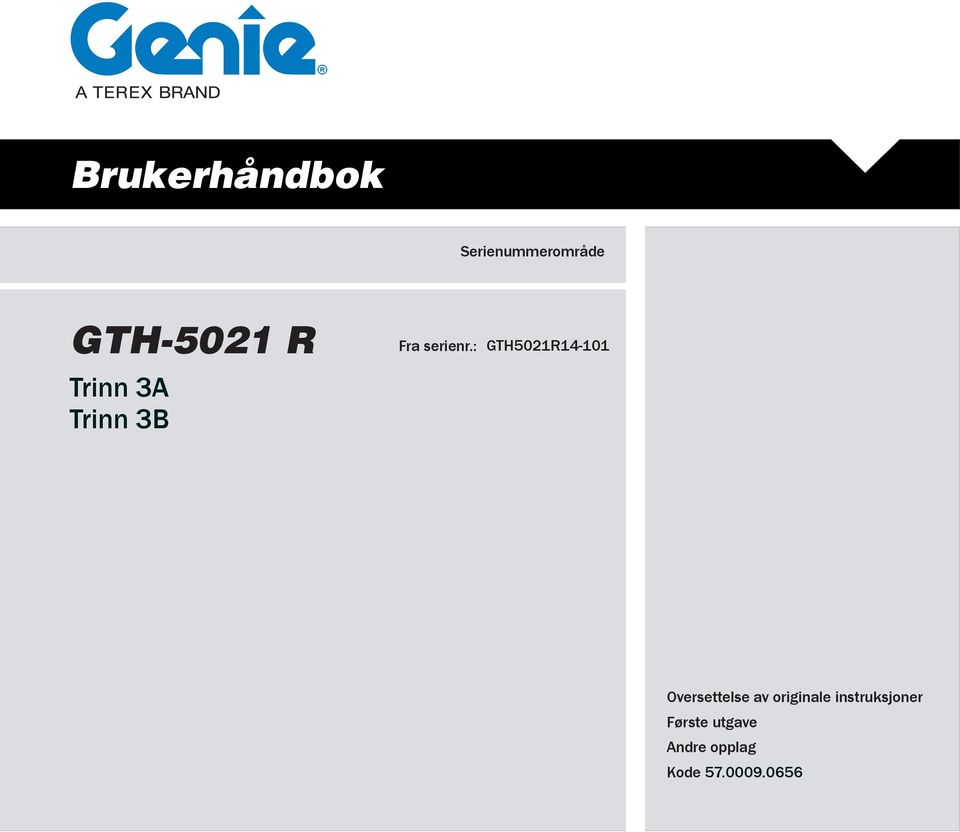 : GTH5021R14-101 Oversettelse av originale