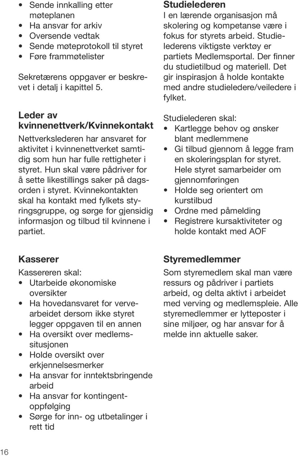 Hun skal være pådriver for å sette likestillings saker på dagsorden i styret.