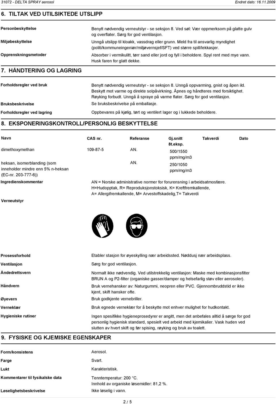 Absorber i vermikulitt, tørr sand eller jord og fyll i beholdere. Spyl rent med mye vann. Husk faren for glatt dekke. 7.