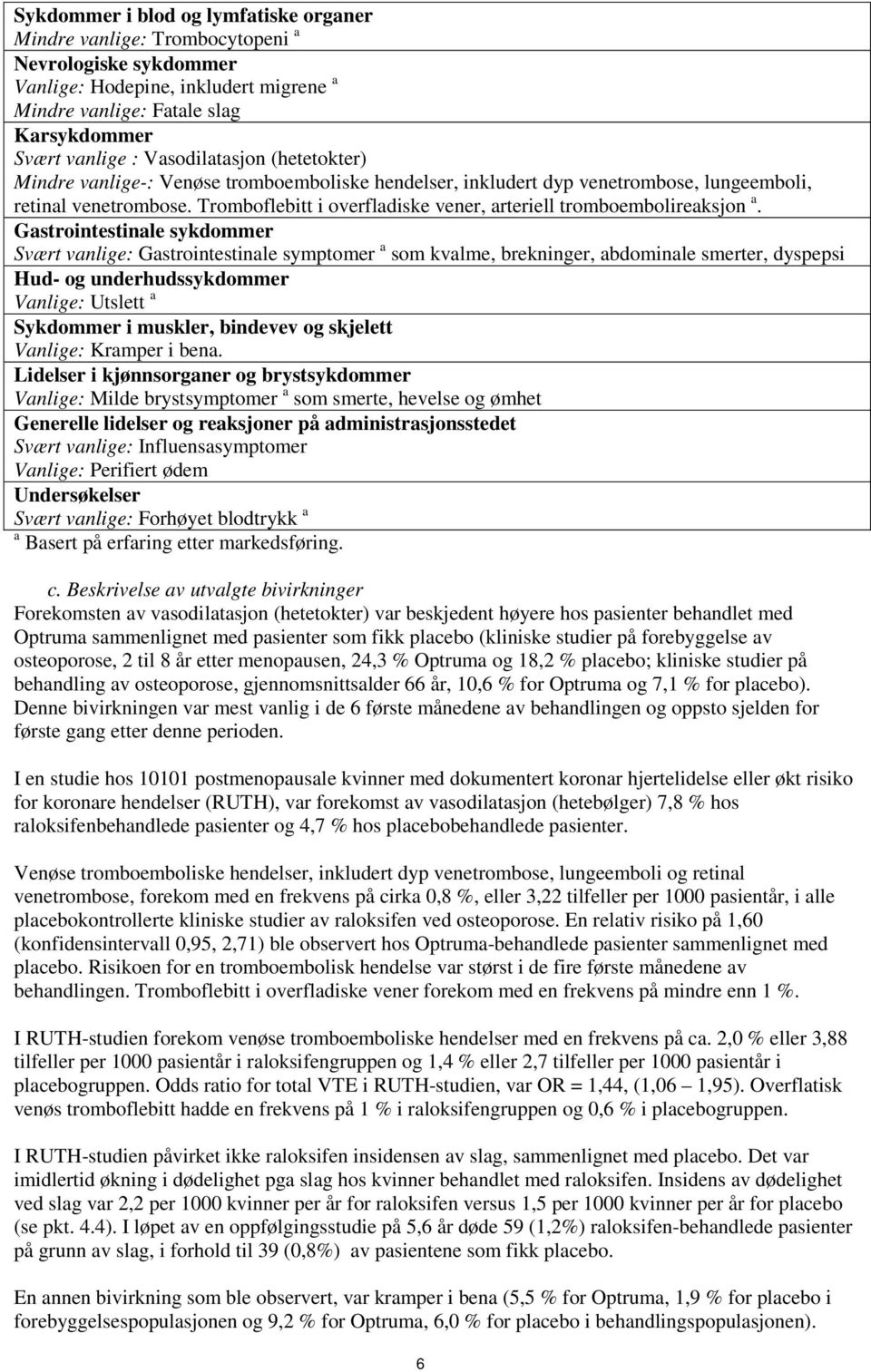 Tromboflebitt i overfladiske vener, arteriell tromboembolireaksjon a.