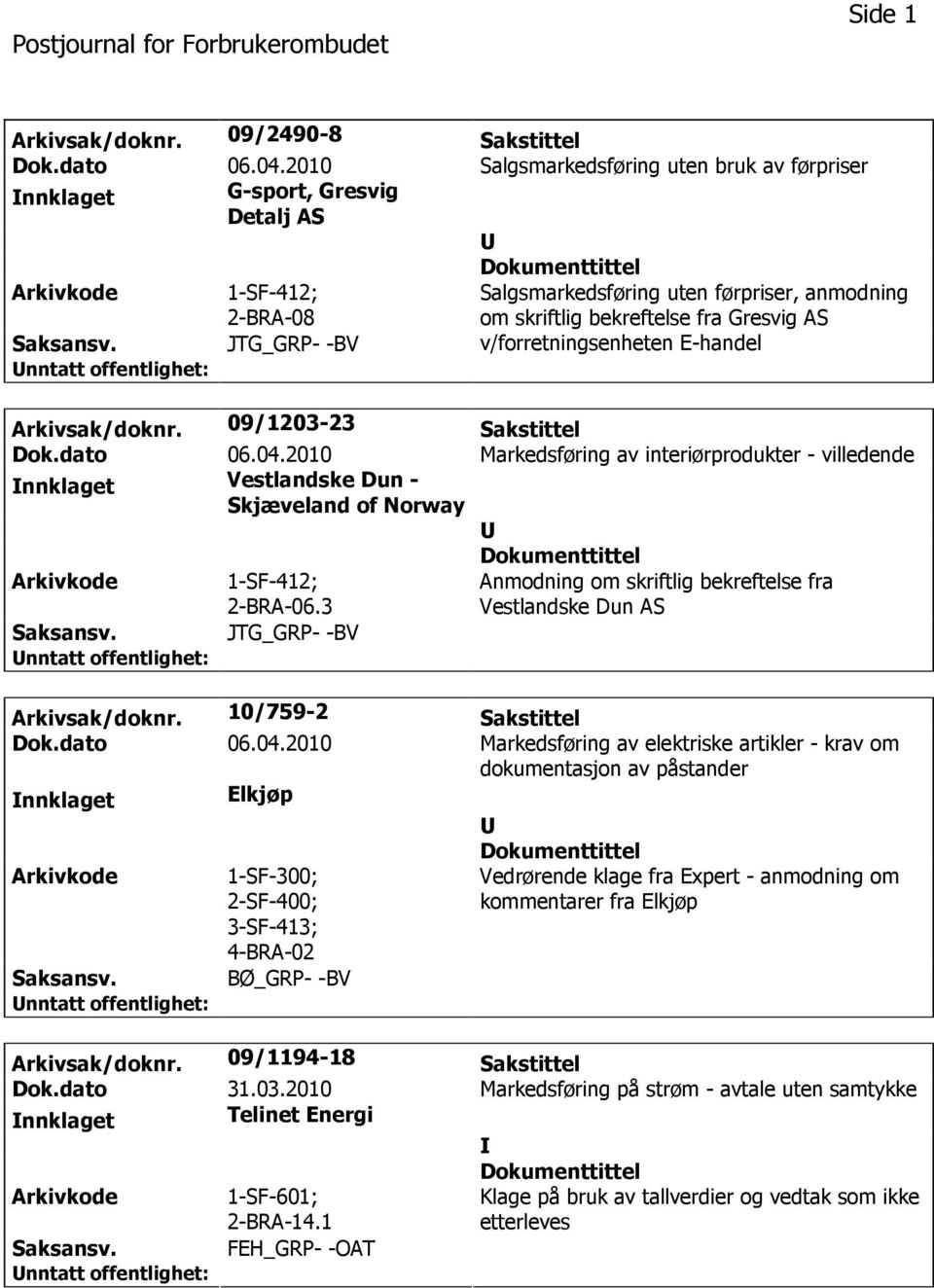 v/forretningsenheten E-handel Arkivsak/doknr. 09/1203-23 Sakstittel Dok.dato 06.04.