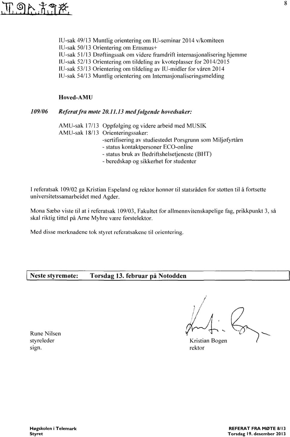 109/06 Referat fra mote 20.11.