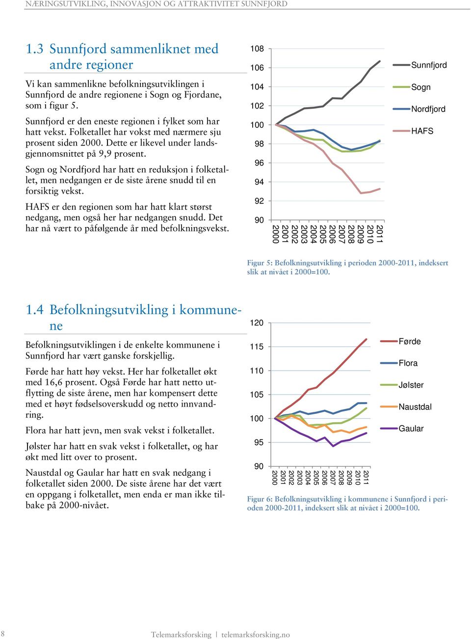 Sogn og Nordfjord har hatt en reduksjon i folketallet, men nedgangen er de siste årene snudd til en forsiktig vekst.