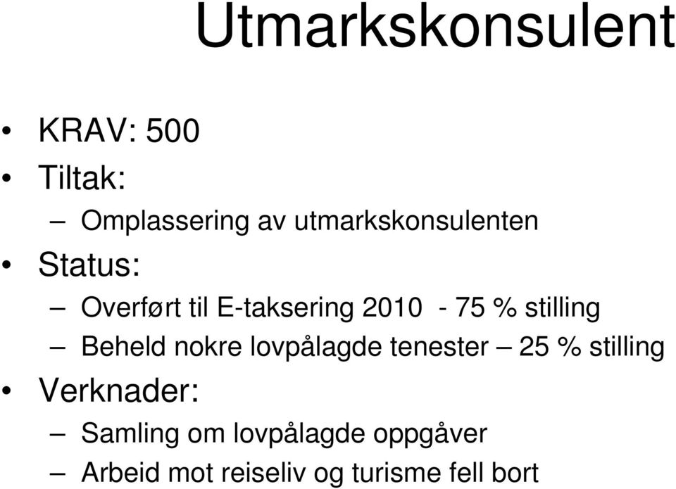 stilling Beheld nokre lovpålagde tenester 25 % stilling