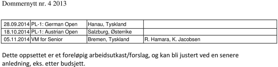 2014 VM for Senior Bremen, Tyskland R. Hamara, K.