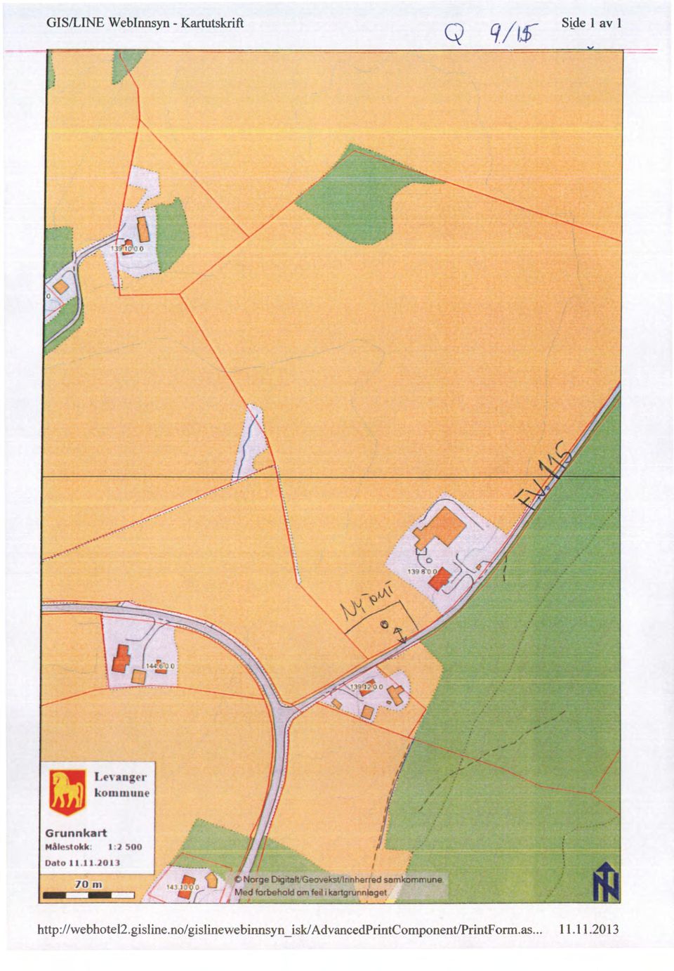 el anger kommune Grunnkart mmestokk I 2 500 Dato 11 11 2013 70