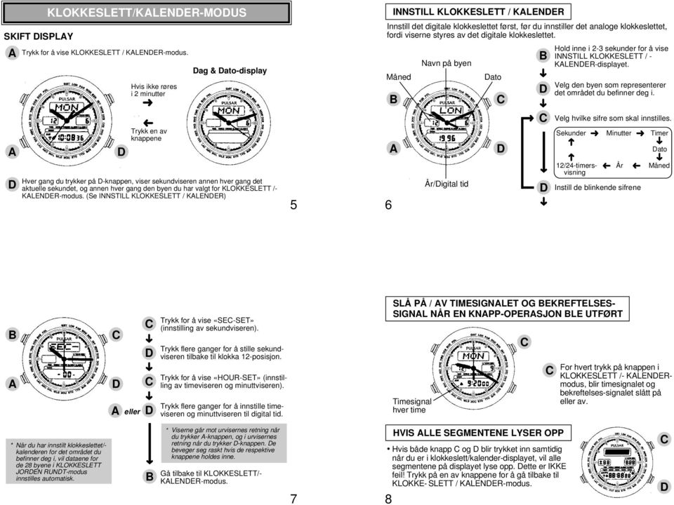 valgt for KLOKKESLETT /- KLENER-modus.