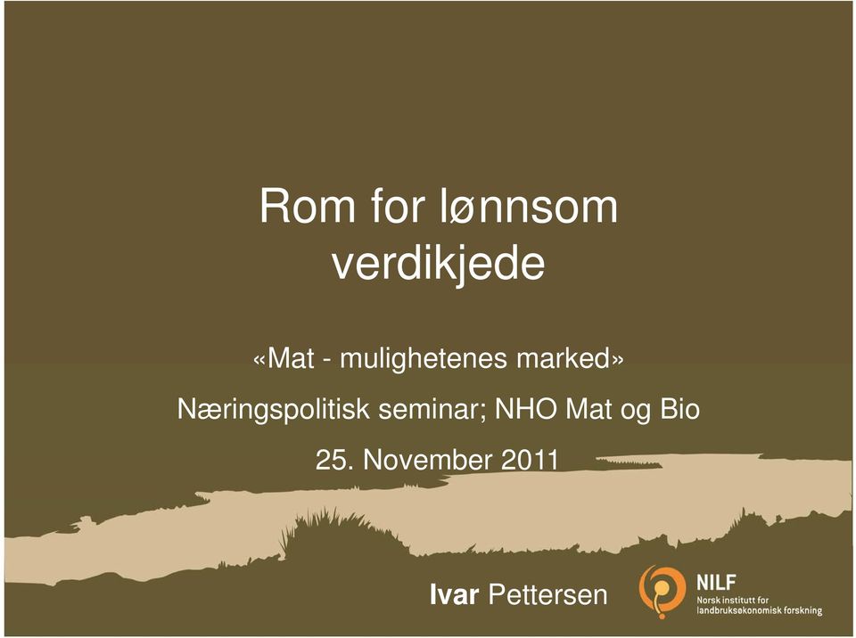 Næringspolitisk seminar; NHO