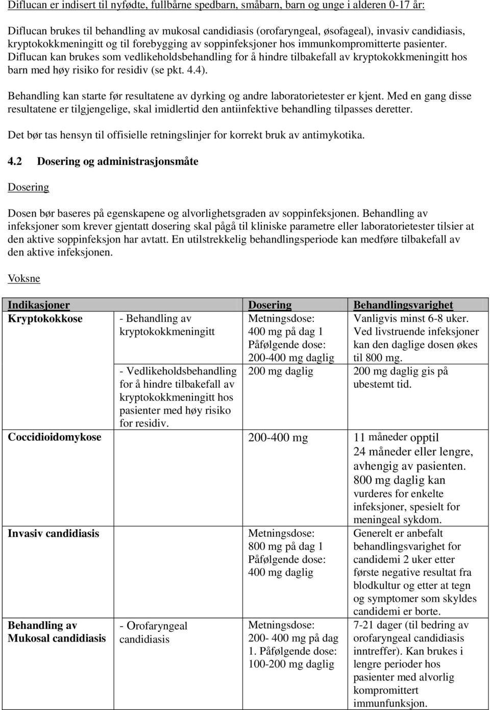 Diflucan kan brukes som vedlikeholdsbehandling for å hindre tilbakefall av kryptokokkmeningitt hos barn med høy risiko for residiv (se pkt. 4.4).