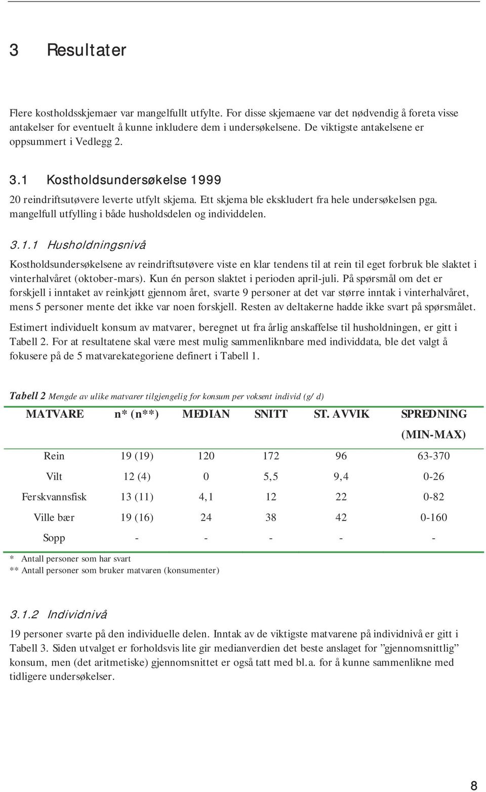 mangelfull utfylling i både husholdsdelen og individdelen. 3.1.