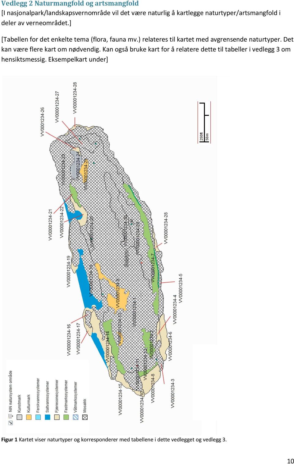 ) relateres til kartet med avgrensende naturtyper. Det kan være flere kart om nødvendig.