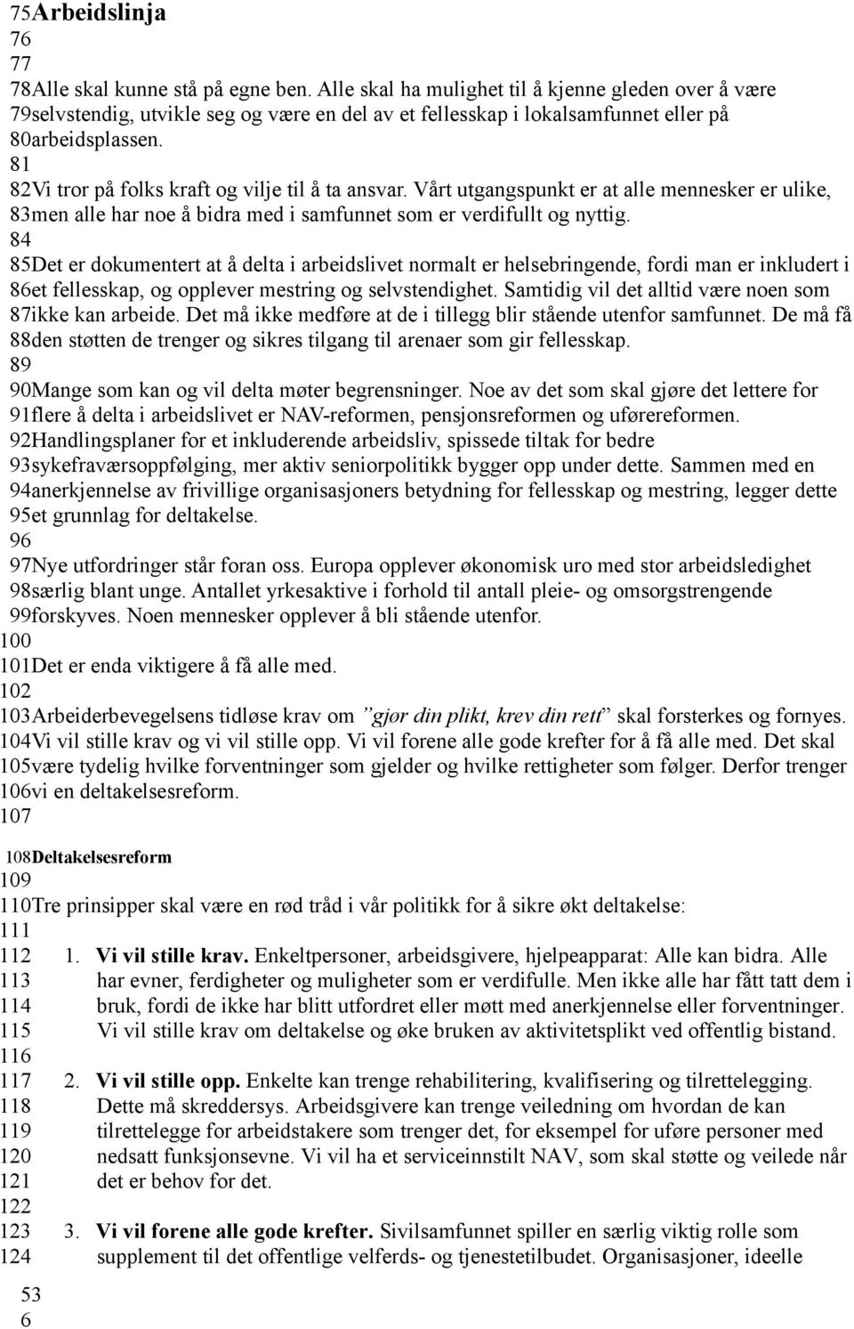 81 82Vi tror på folks kraft og vilje til å ta ansvar. Vårt utgangspunkt er at alle mennesker er ulike, 83men alle har noe å bidra med i samfunnet som er verdifullt og nyttig.