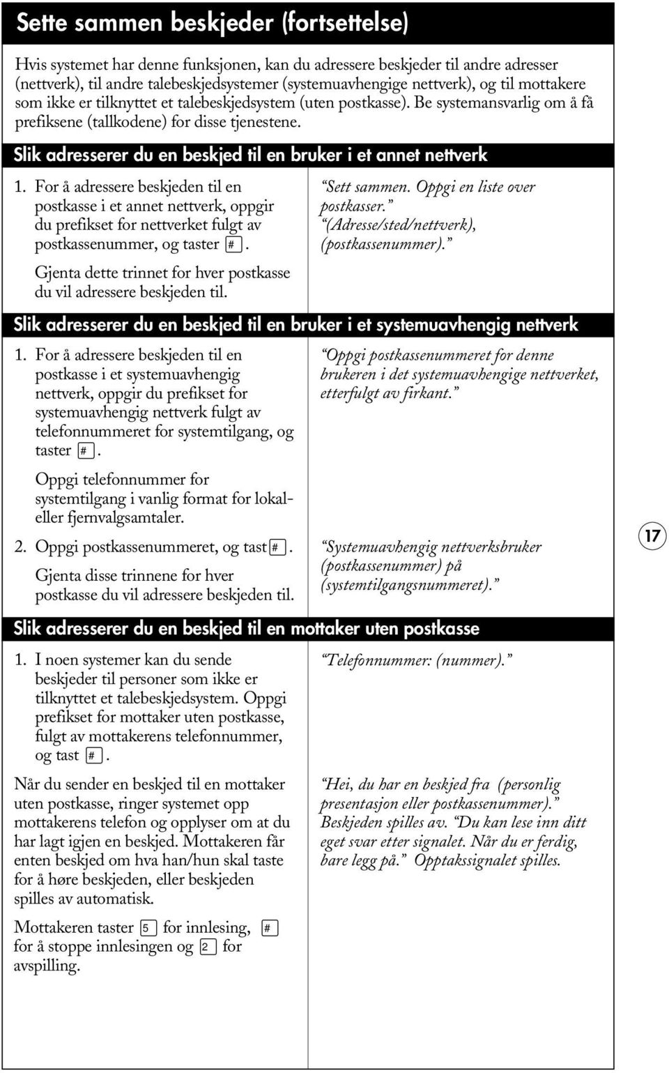 Slik adresserer du en beskjed til en bruker i et annet nettverk 1.