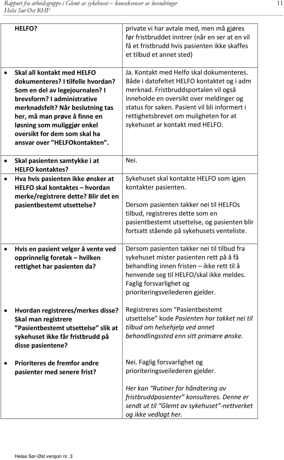 Skal pasienten samtykke i at HELFO kontaktes? Hva hvis pasienten ikke ønsker at HELFO skal kontaktes hvordan merke/registrere dette? Blir det en pasientbestemt utsettelse?