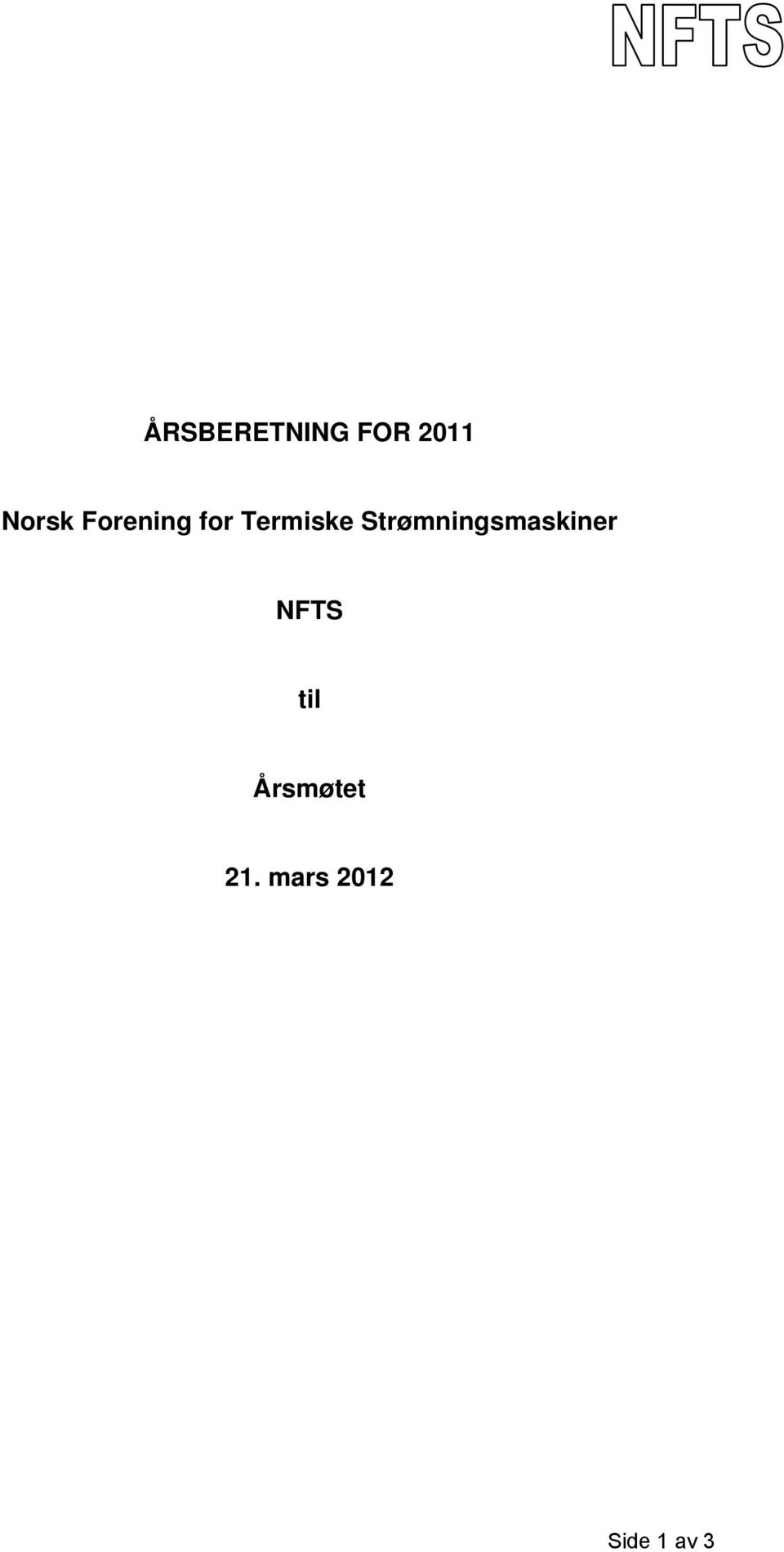 Strømningsmaskiner NFTS til