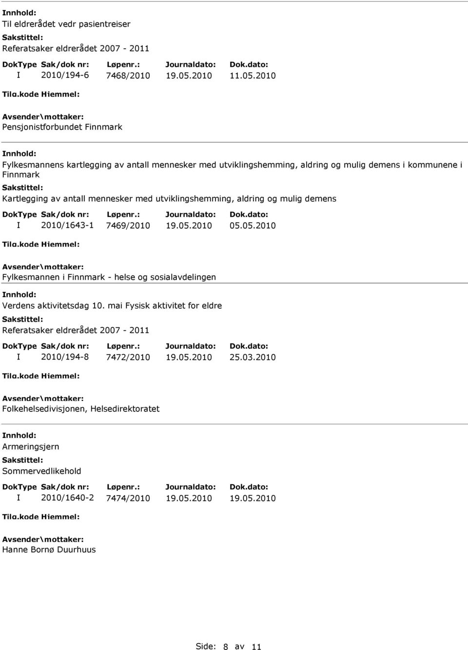 antall mennesker med utviklingshemming, aldring og mulig demens 2010/1643-1 7469/2010 05.