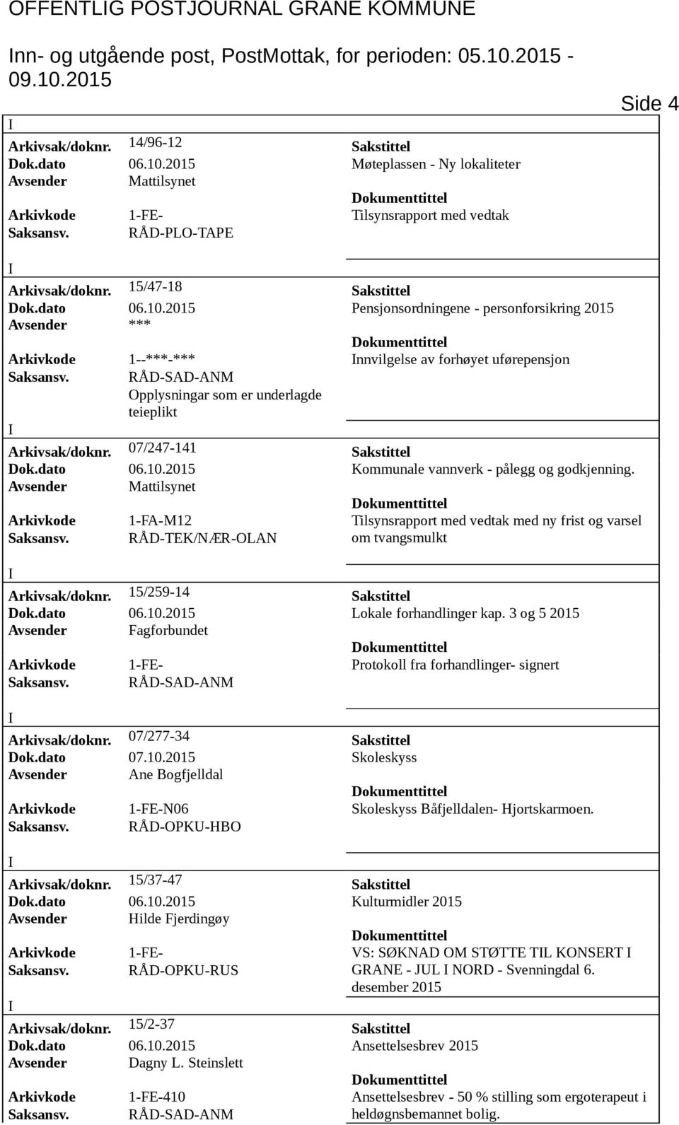 2015 Pensjonsordningene - personforsikring 2015 Avsender *** Arkivkode 1--***-*** nnvilgelse av forhøyet uførepensjon Opplysningar som er underlagde teieplikt Arkivsak/doknr.