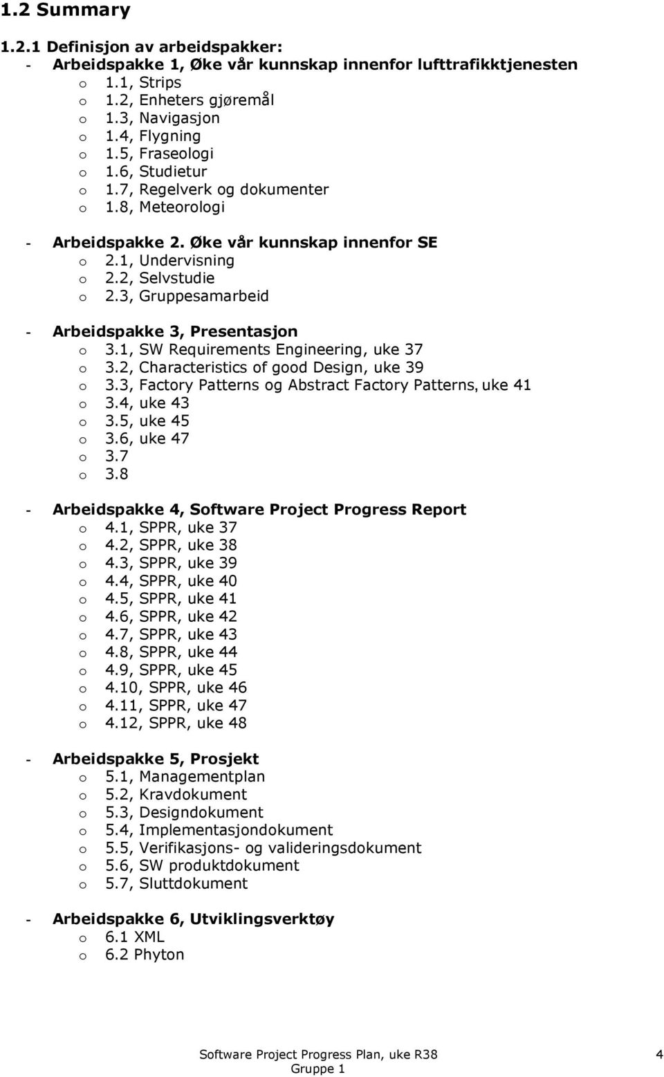 3, Gruppesamarbeid - Arbeidspakke 3, Presentasjon o 3.1, SW Requirements Engineering, uke 37 o 3.2, Characteristics of good Design, uke 39 o 3.