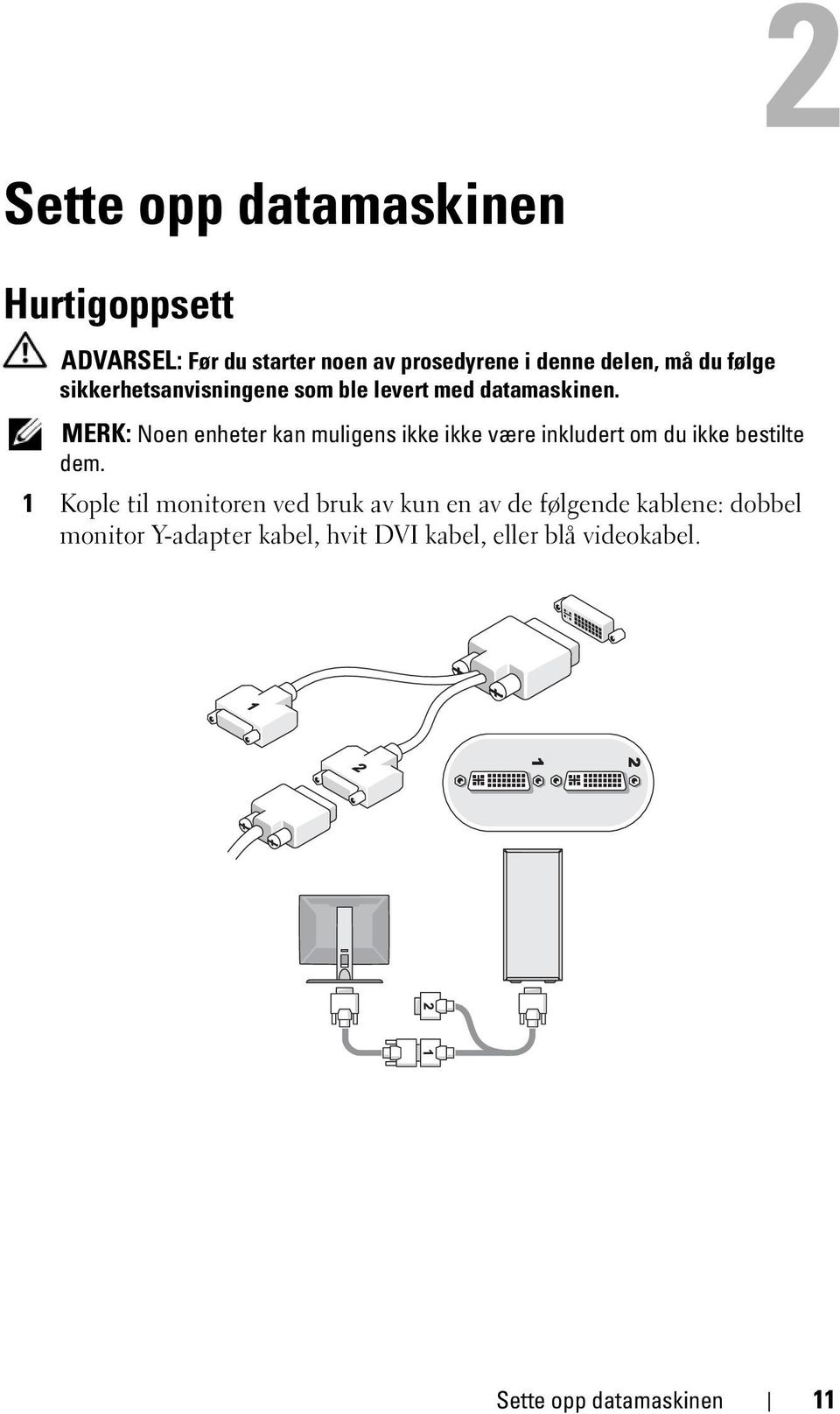 MERK: Noen enheter kan muligens ikke ikke være inkludert om du ikke bestilte dem.