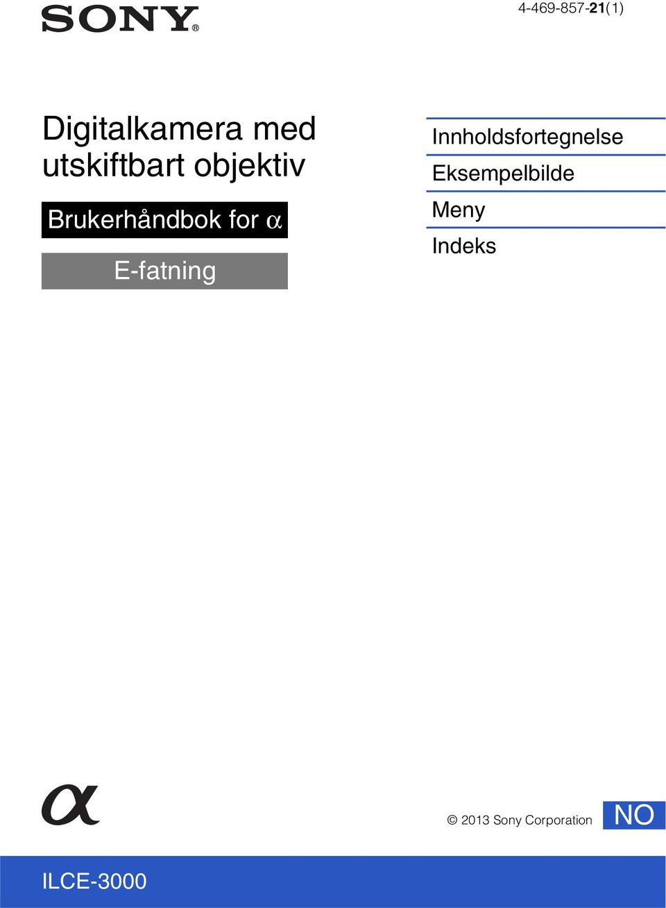 for α E-fatning Eksempelbilde Meny