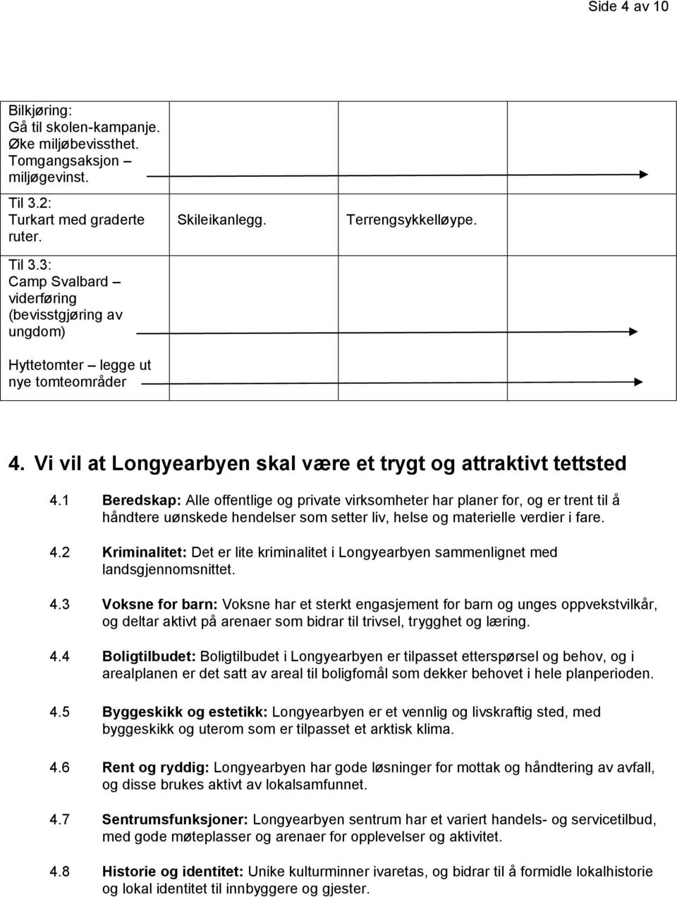 Vi vil at Longyearbyen skal være et trygt og attraktivt tettsted 4.