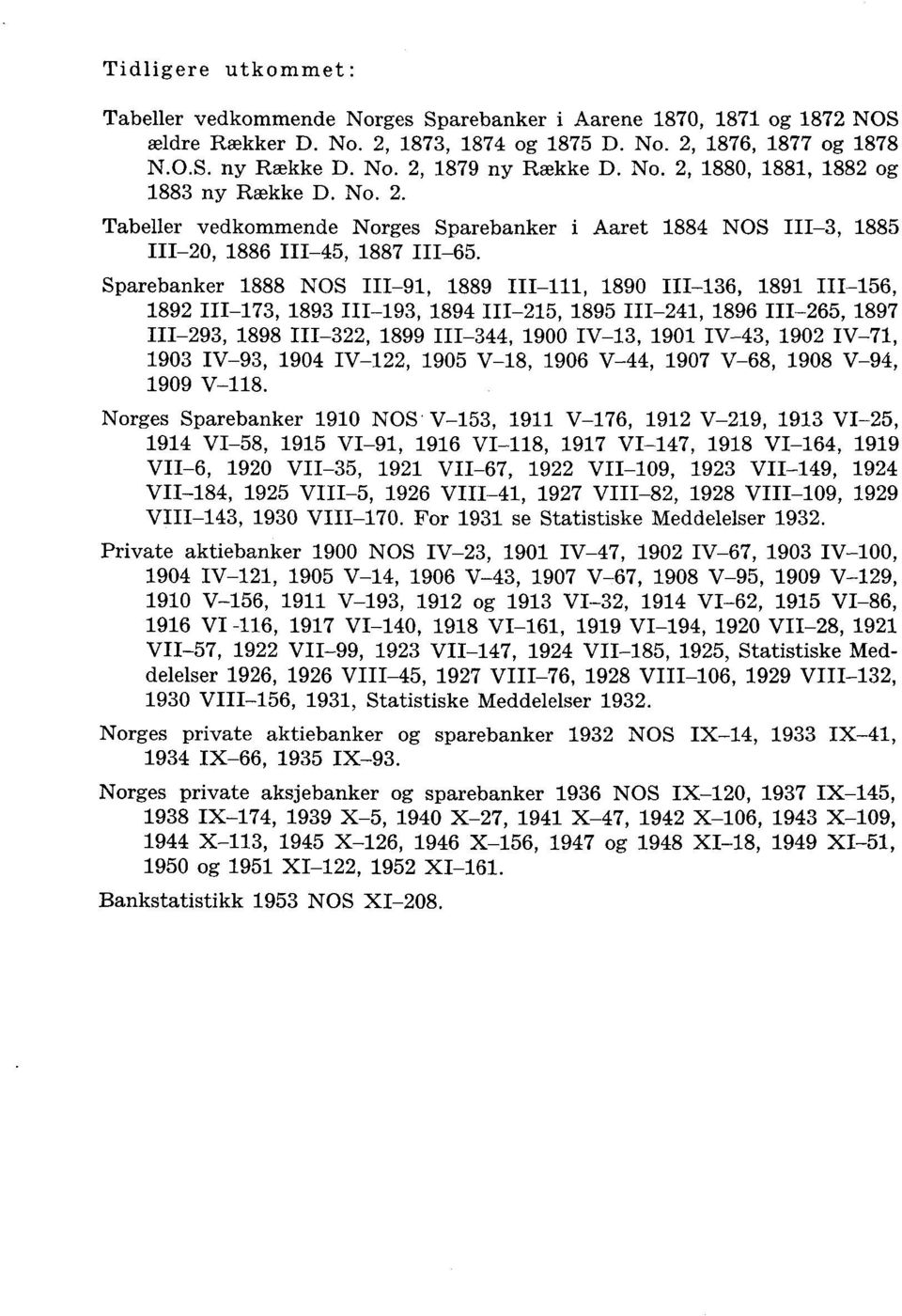 Sparebanker 1888 NOS III-91, 1889 III-111, 1890 III-136, 1891 III-156, 1892 III-173, 1893 III-193, 1894 III-215, 1895 III-241, 1896 III-265, 1897 III-293, 1898 III-322, 1899 III-344, 1900 IV-13, 1901