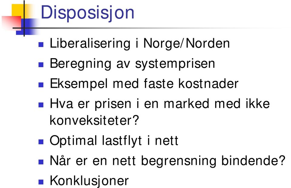 prisen i en marked med ikke konveksiteter?