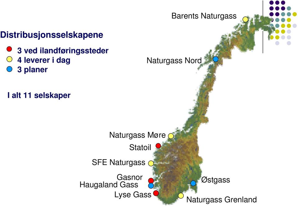 Nord I alt 11 selskaper Naturgass Møre Statoil SFE