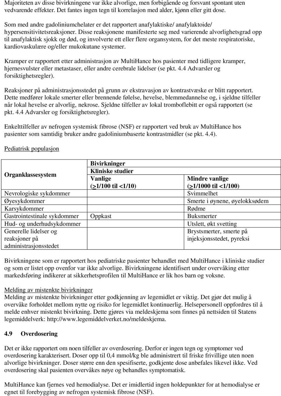 Disse reaksjonene manifesterte seg med varierende alvorlighetsgrad opp til anafylaktisk sjokk og død, og involverte ett eller flere organsystem, for det meste respiratoriske, kardiovaskulære og/eller