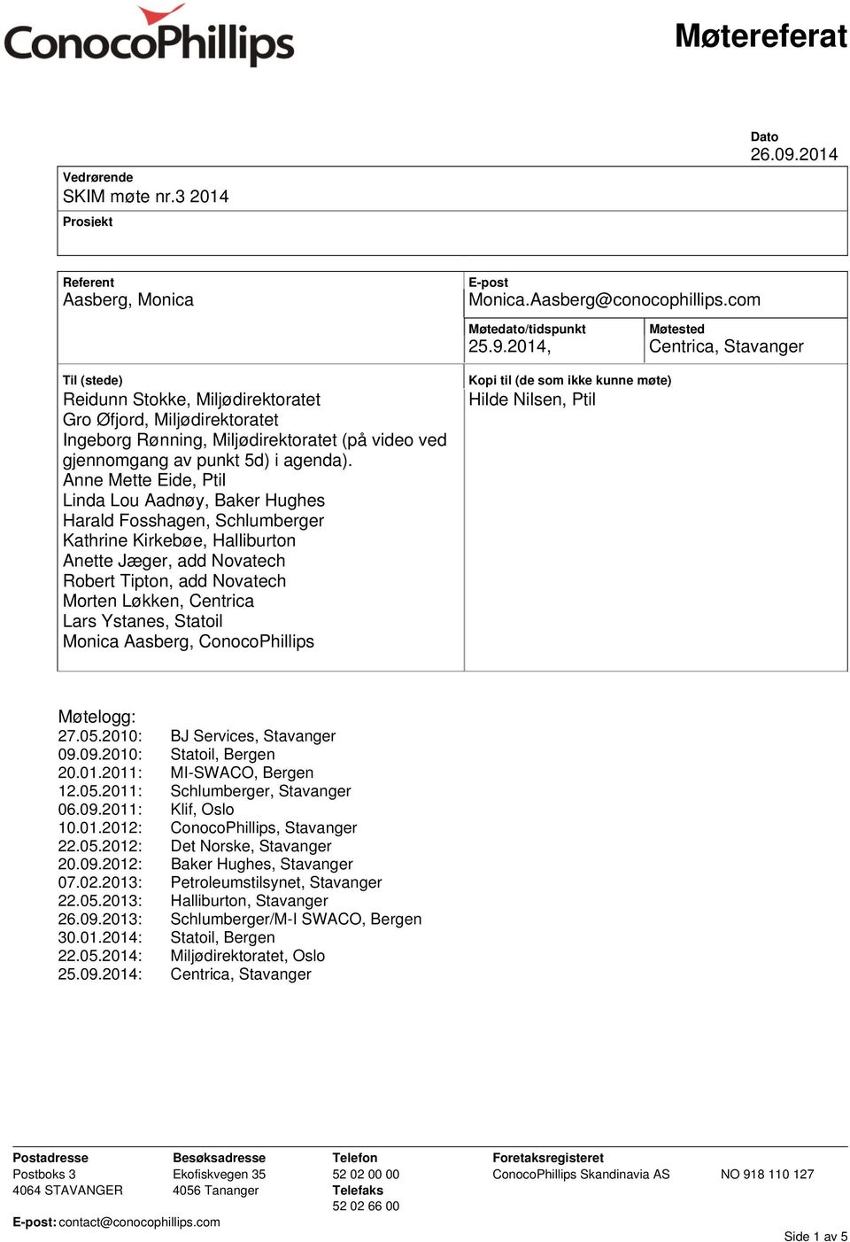 Anne Mette Eide, Ptil Linda Lou Aadnøy, Baker Hughes Harald Fosshagen, Schlumberger Kathrine Kirkebøe, Halliburton Anette Jæger, add Novatech Robert Tipton, add Novatech Morten Løkken, Centrica Lars