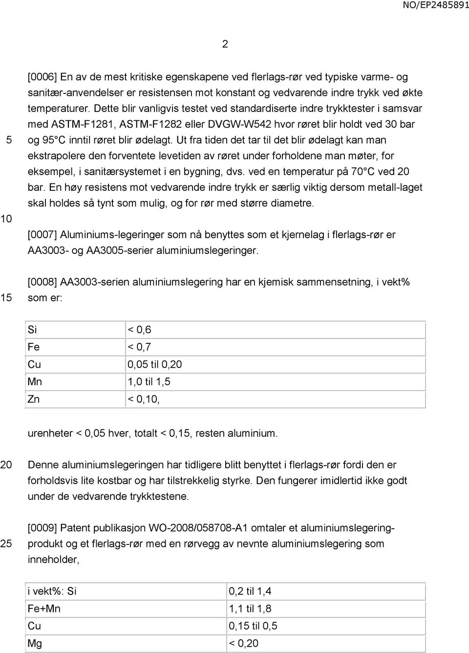 Ut fra tiden det tar til det blir ødelagt kan man ekstrapolere den forventete levetiden av røret under forholdene man møter, for eksempel, i sanitærsystemet i en bygning, dvs.