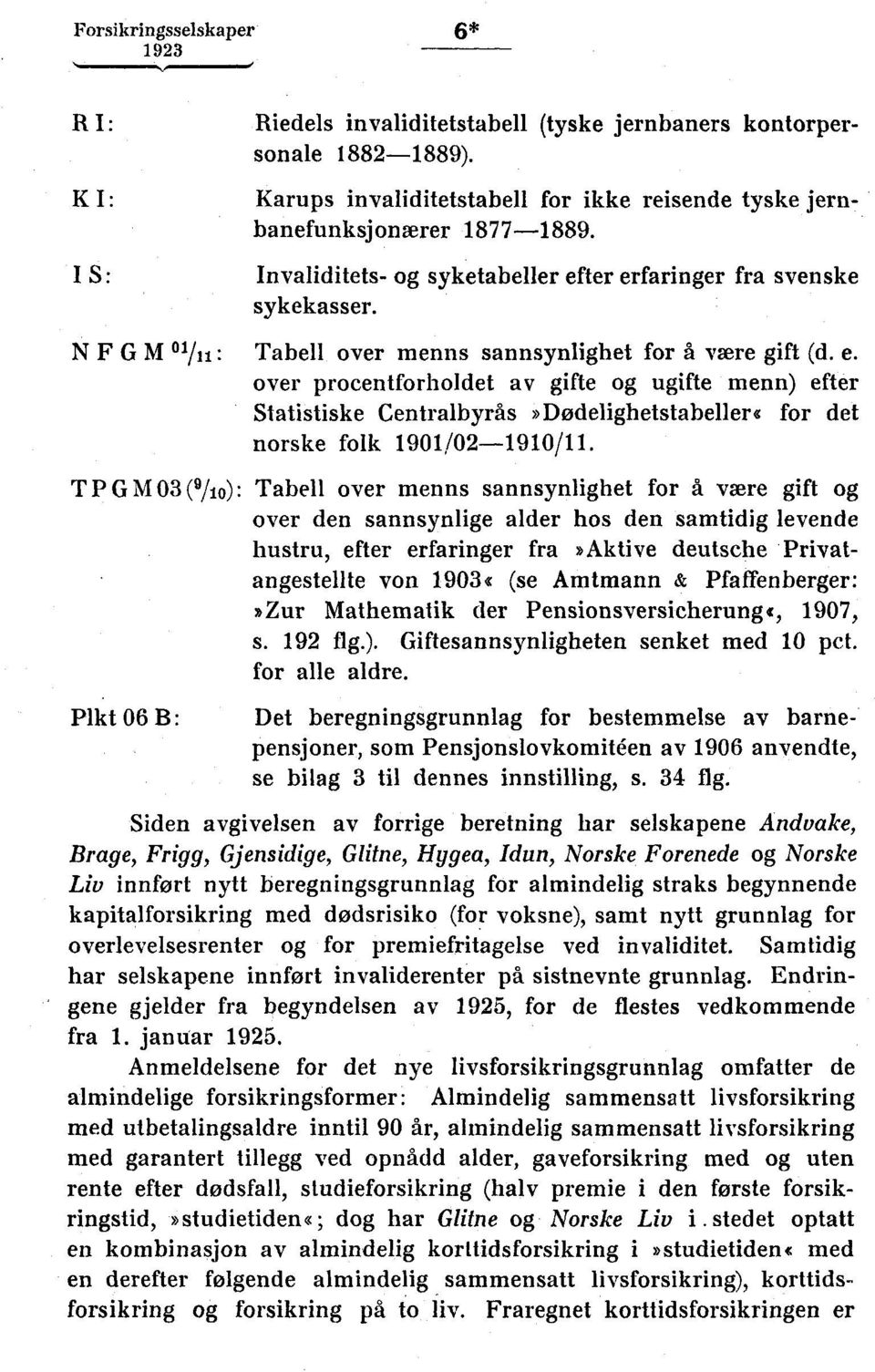 NFGM 1/11: Tabell over menns sannsynlighet for å være gift (d. e. over procentforholdet av gifte og ugifte menn) efter Statistiske Centralbyrås»Dødelighetstabeller«for det norske folk 1901/02-1910/11.