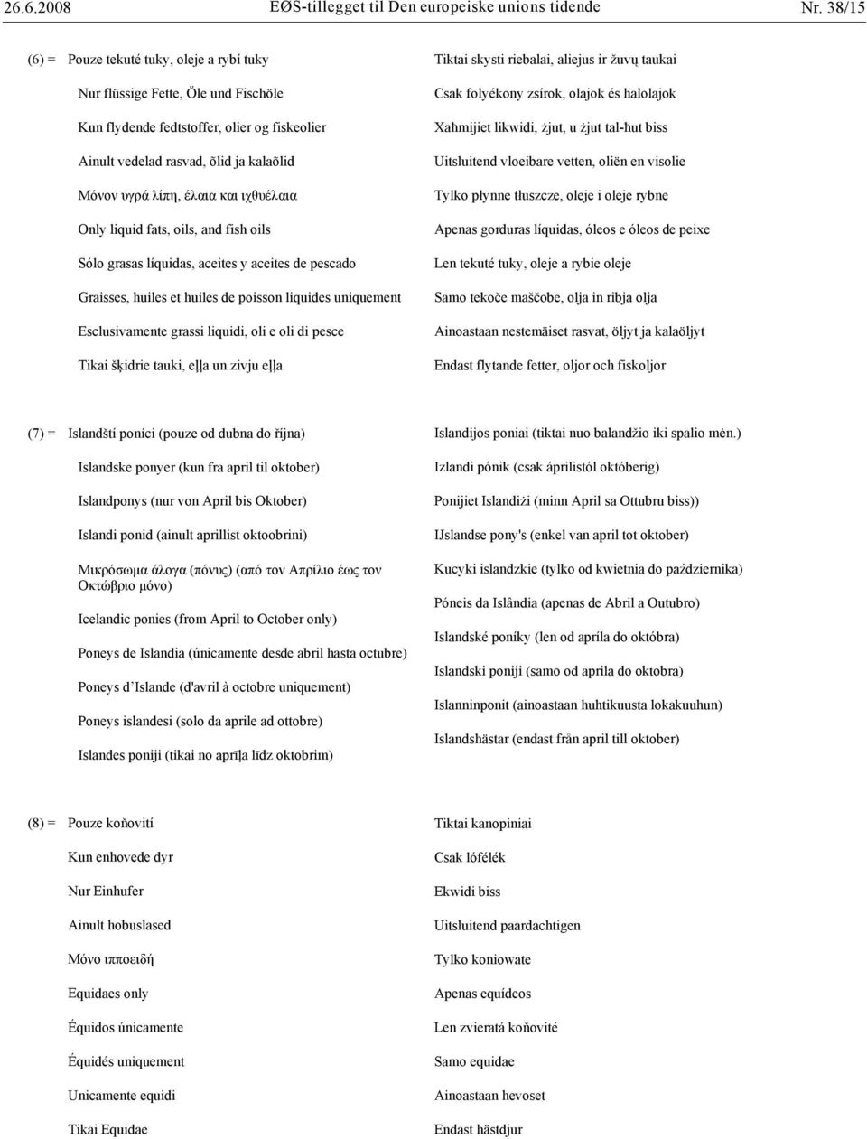 and fish oils Sólo grasas líquidas, aceites y aceites de pescado Graisses, huiles et huiles de poisson liquides uniquement Esclusivamente grassi liquidi, oli e oli di pesce Tikai idrie tauki, e a un