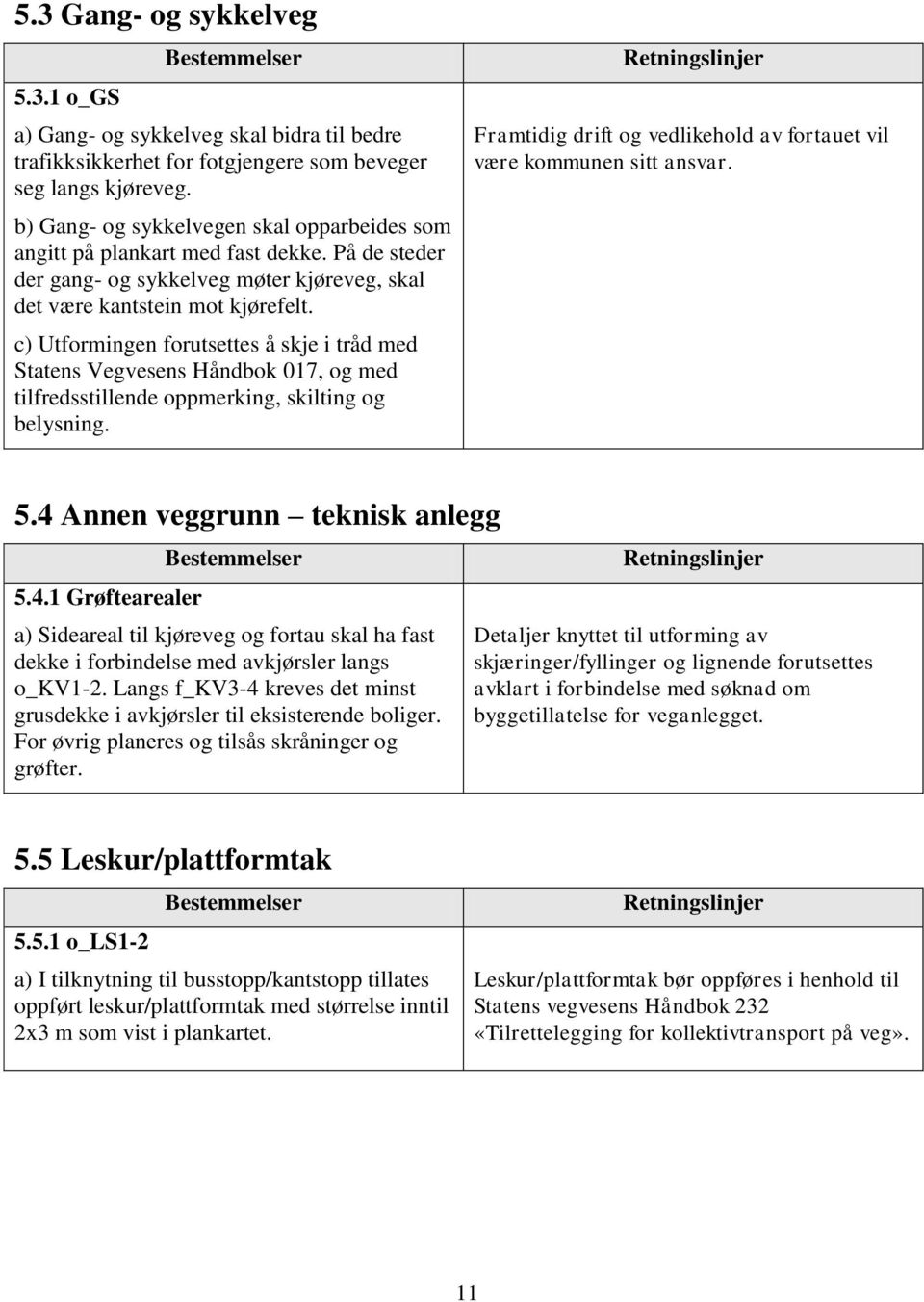 c) Utformingen forutsettes å skje i tråd med Statens Vegvesens Håndbok 017, og med tilfredsstillende oppmerking, skilting og belysning.